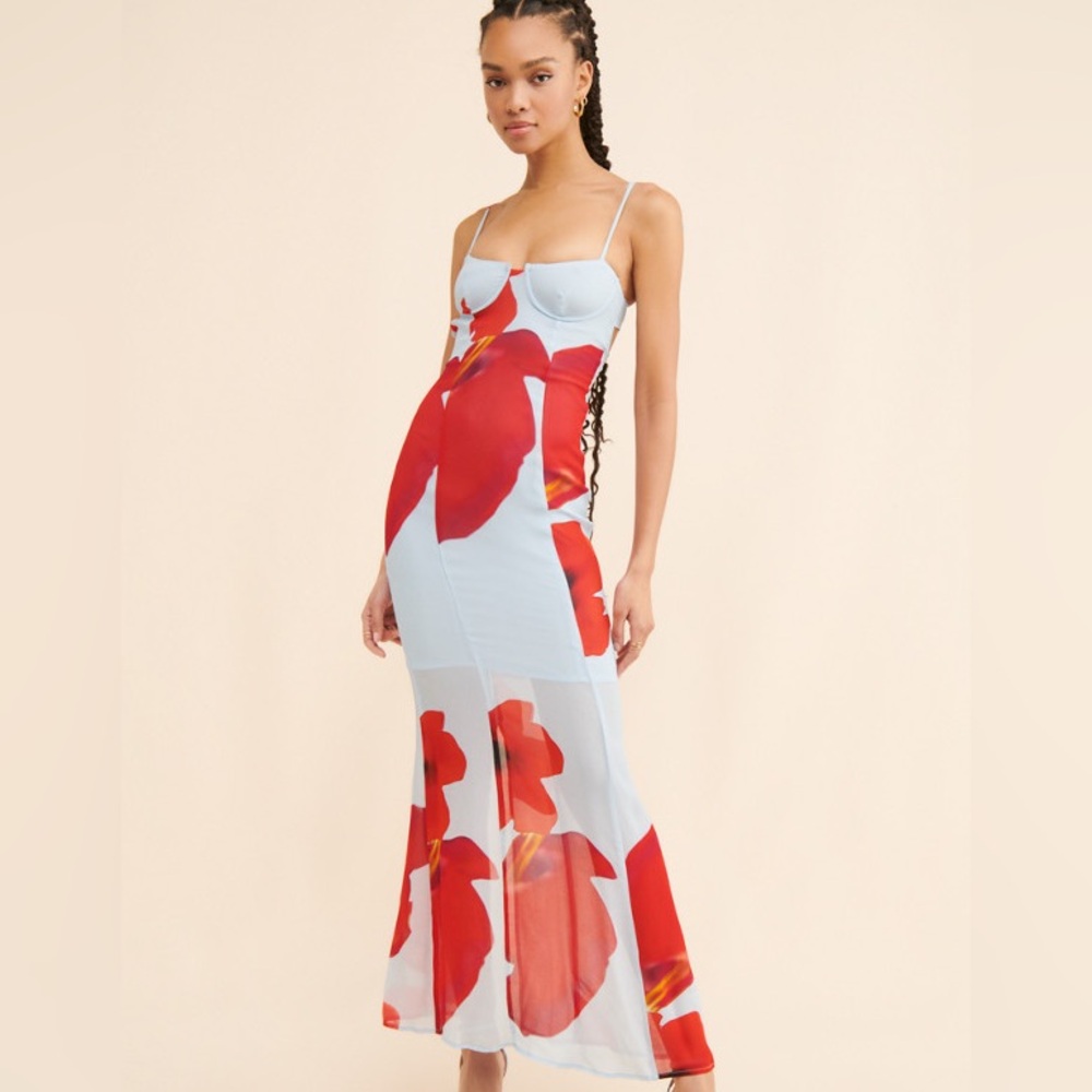 SAEMDI bra maxi floral dress